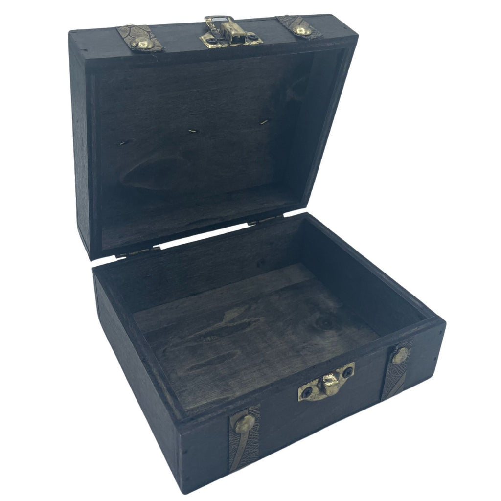 Grey Square Tea Chest, Vintage Style – view 2