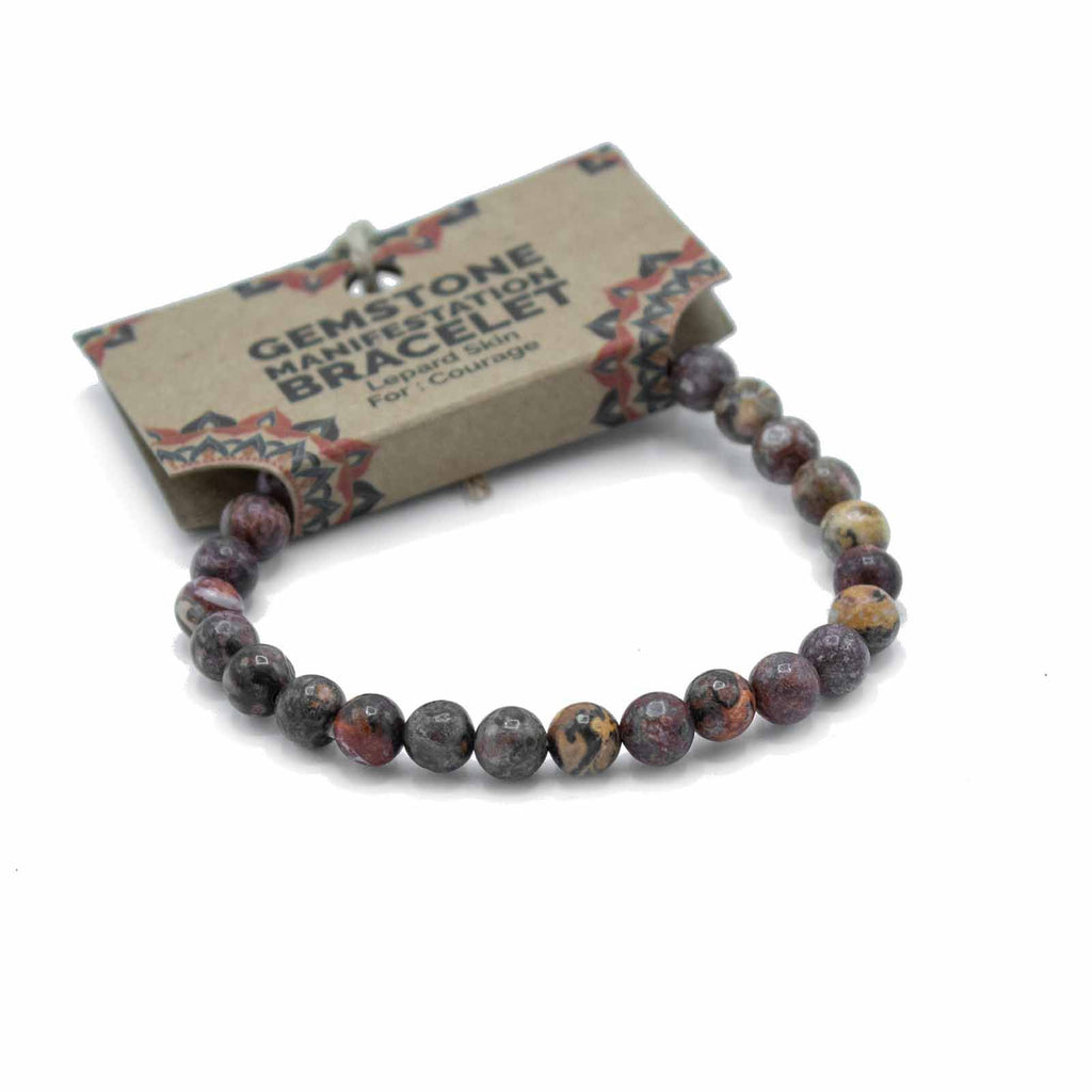 Leopard Skin Jasper Manifestation Bracelet - Courage – view 2
