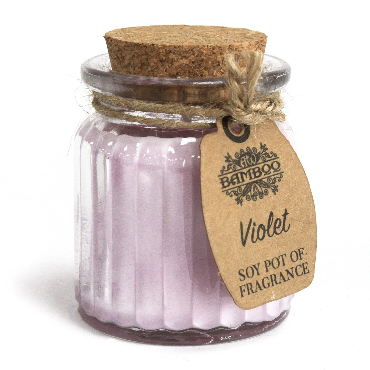 Violet Soy Wax Pot Candle in Glass Jar