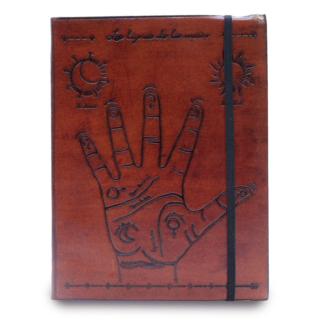 Medium Vegetable Tanned Leather Notebook with Strap – Palmistry