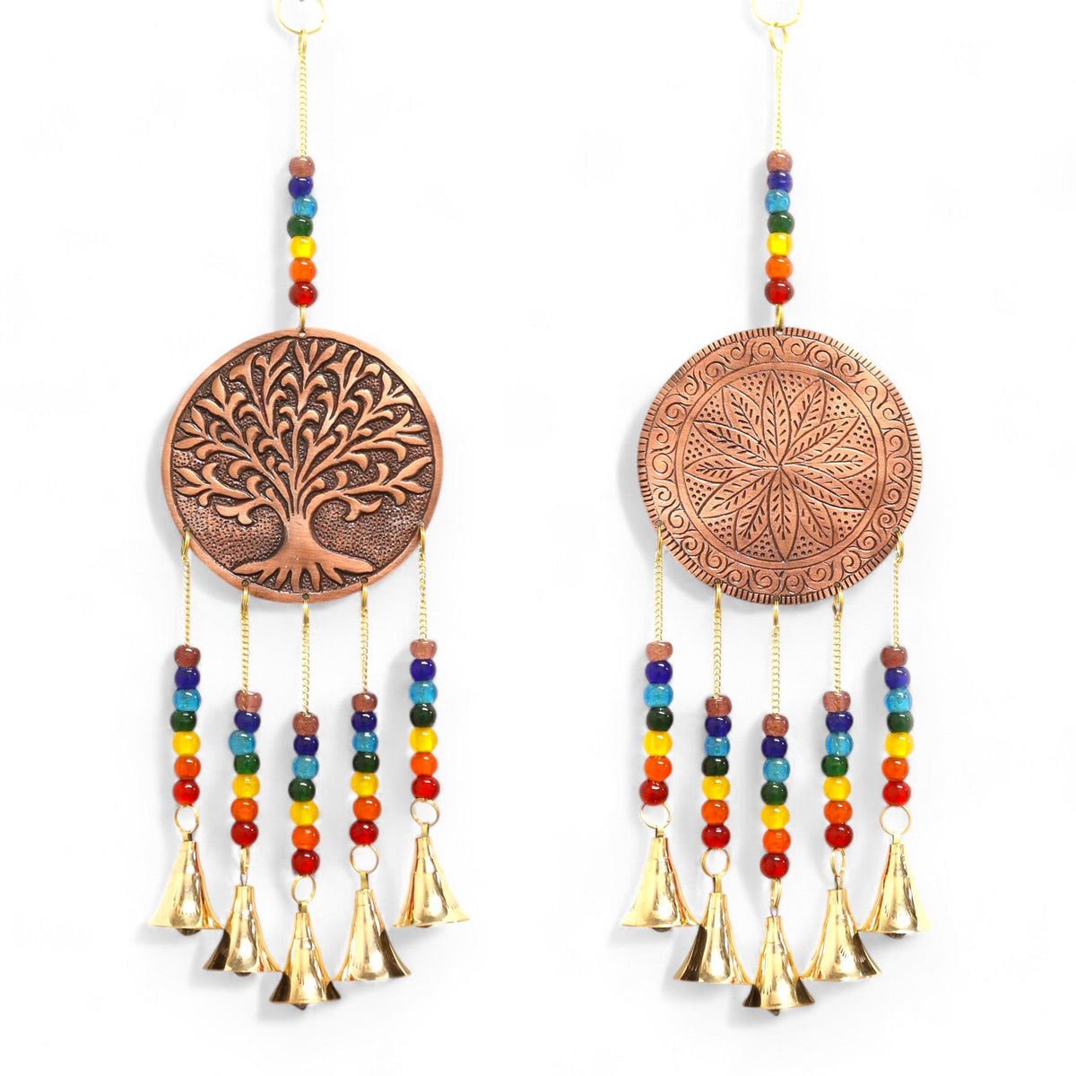 Tree of Life Wind Chime with Chakra Beads, 10x36cm