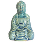 Sitting Buddha Ceramic Oil Burner - Blue – view 5