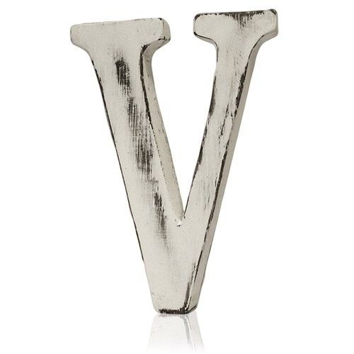 Shabby Chic Wooden Letter V - Mango Wood