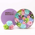 Round Soap Flower Gift Box - Baby Blessings Blue – view 4
