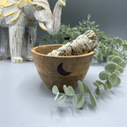 Wooden Ritual Offering Bowl - Three Moons - 12x7cm