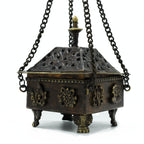 Brass Tibetan Hanging Incense Burner - Eight Symbols Square – view 3
