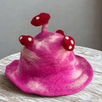 Felted Wool Mushroom Hat - Shocking Pink – view 3