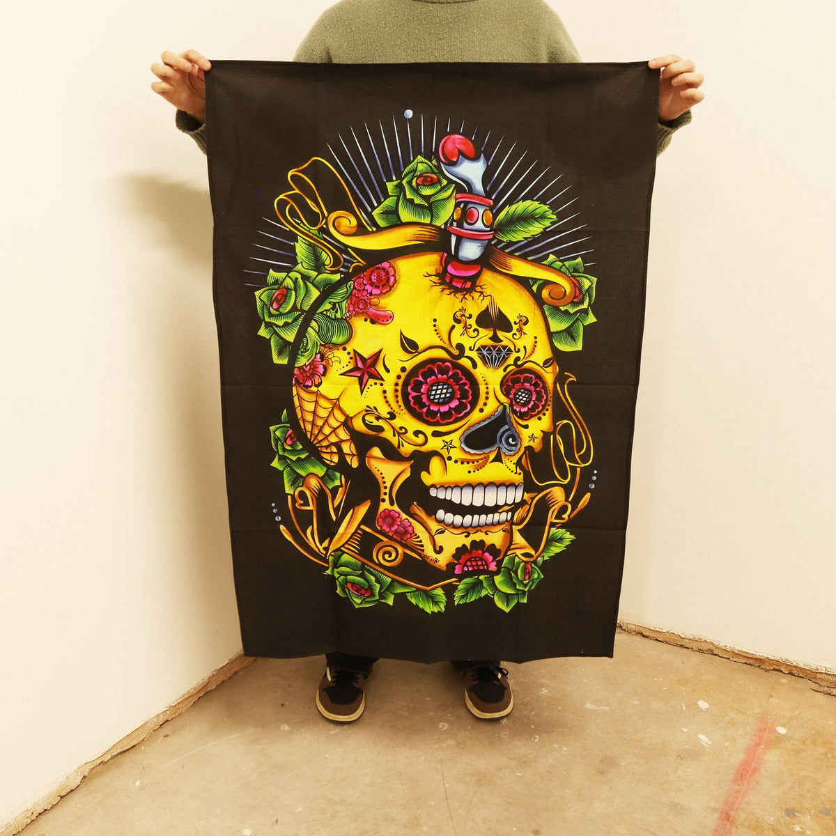 Cotton Wall Art (70x110cm) - Day of the Dead Skull – view 2