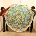 Large Mandala Roundy Art (180cm) - Yellow & Blue – view 2