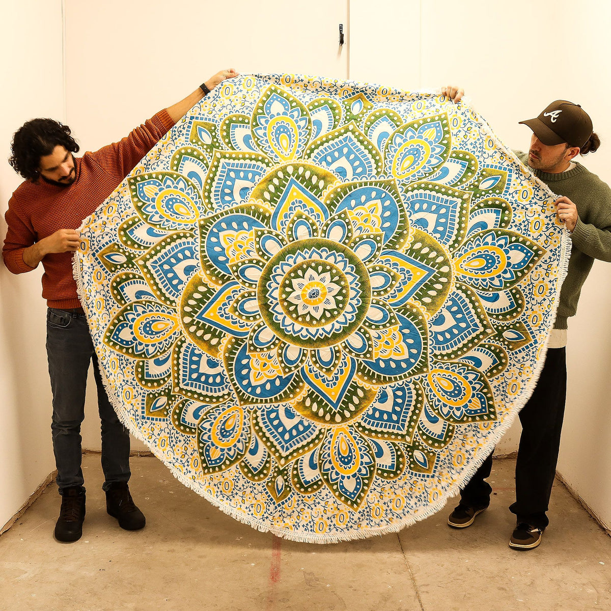 Large Mandala Roundy Art (180cm) - Yellow & Blue – view 2