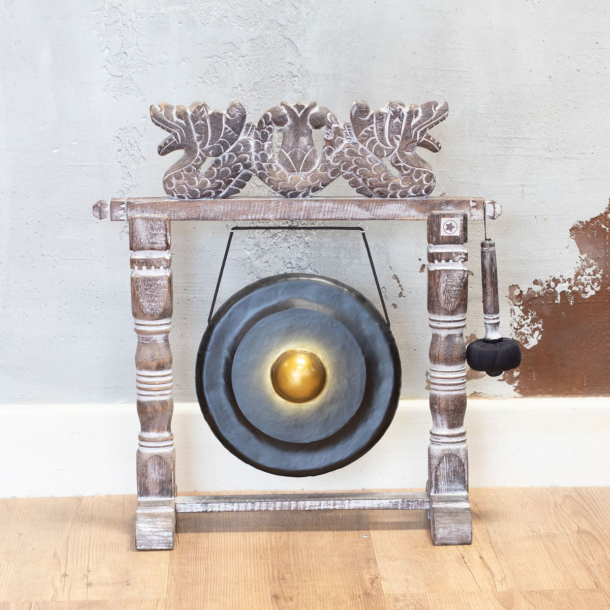 Small Gong in Black Stand - 25cm – view 14