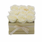 9 Cream Soap Roses Square Gift Box – view 2