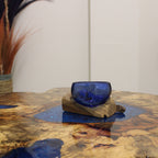 Molten Glass Mini Blue Bowl on Wood – view 3