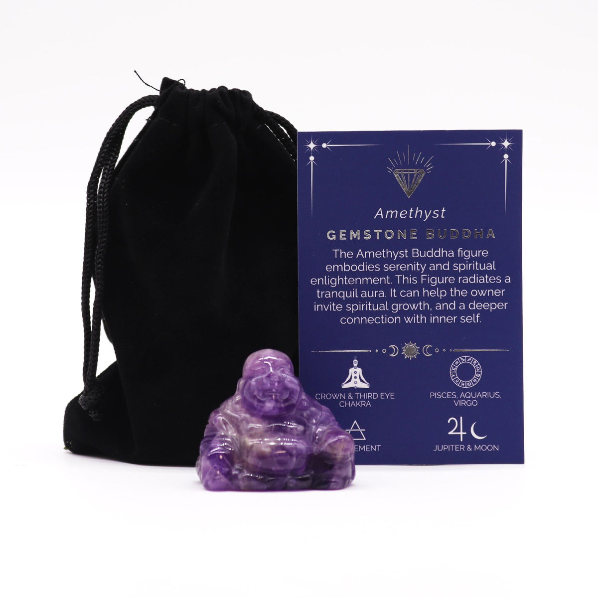Amethyst Small Buddha Figure 35x40x23mm