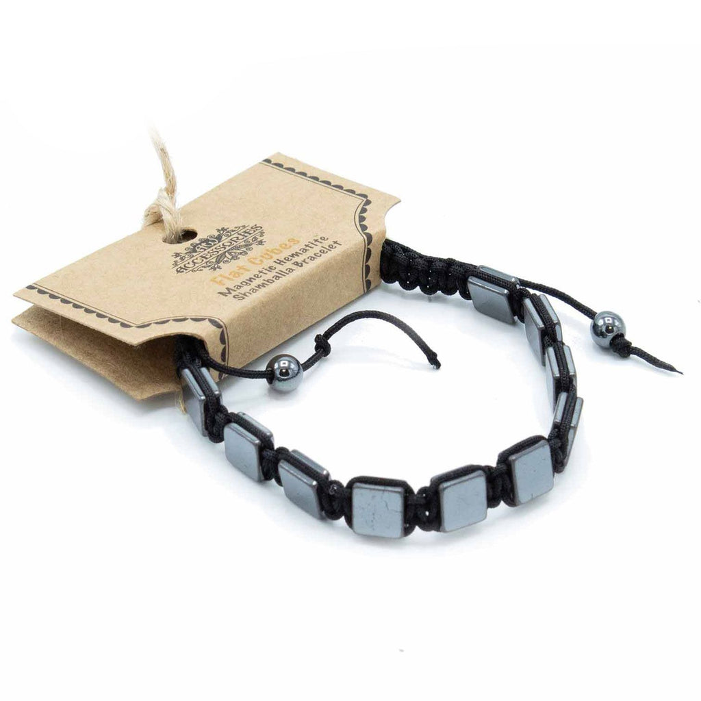 Magnetic Hematite Shamballa Bracelet - Flat Cubes – view 2