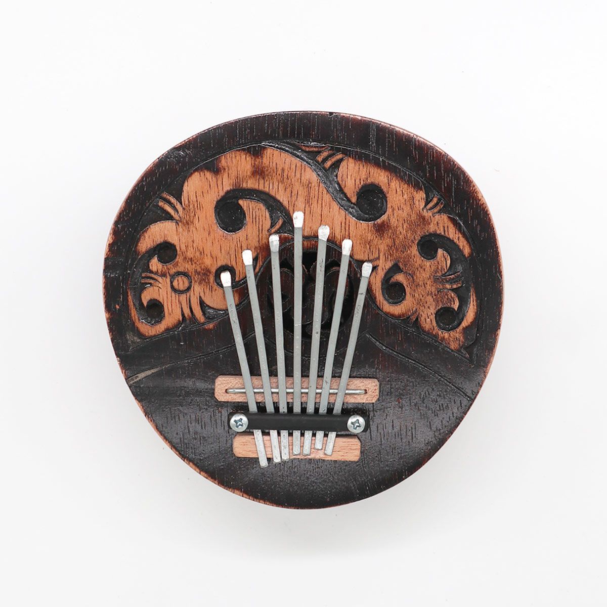 Antique Coconut Kalimba with Seven Steel Keys – view 2