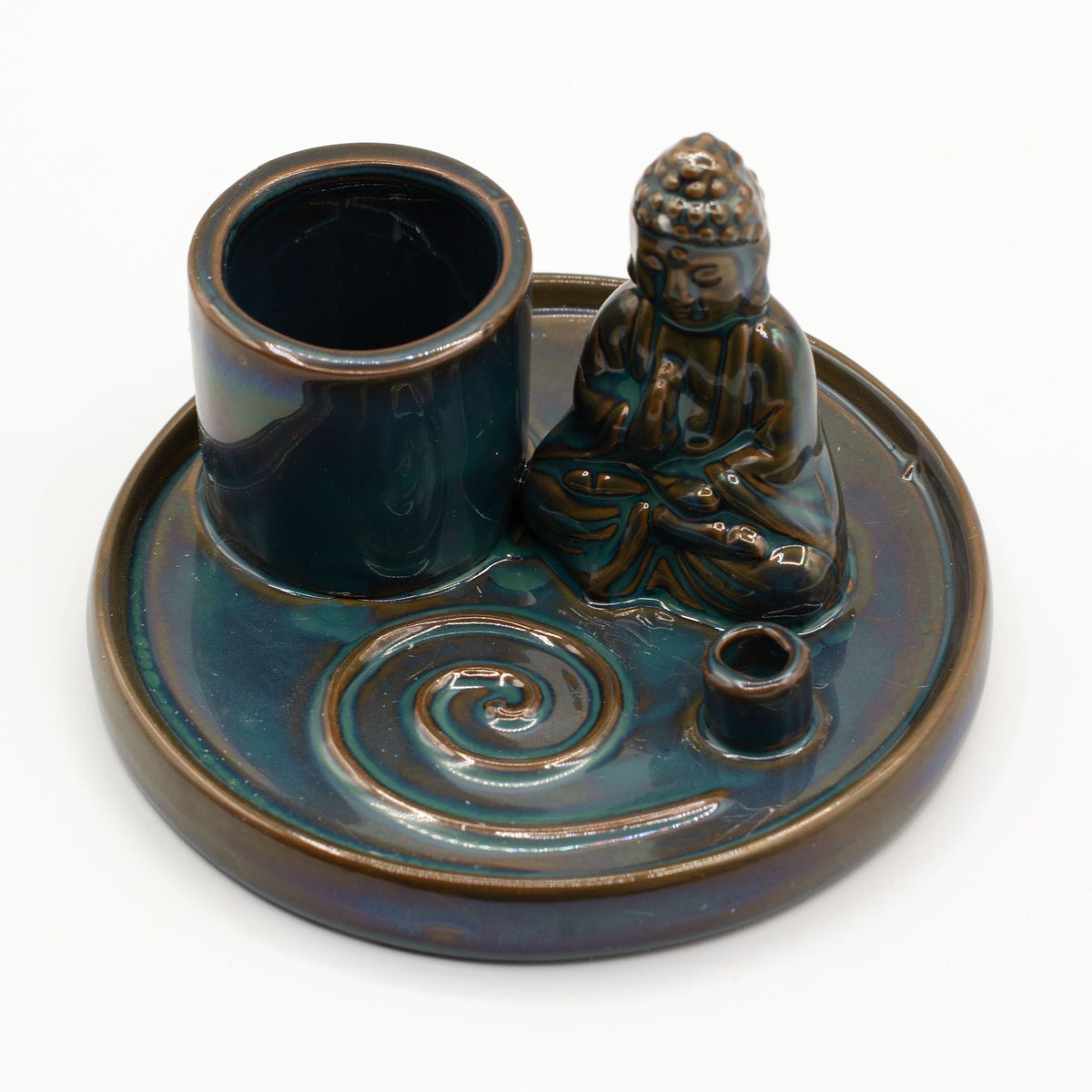 Ceramic Buddha Incense Plate - Blue – view 5