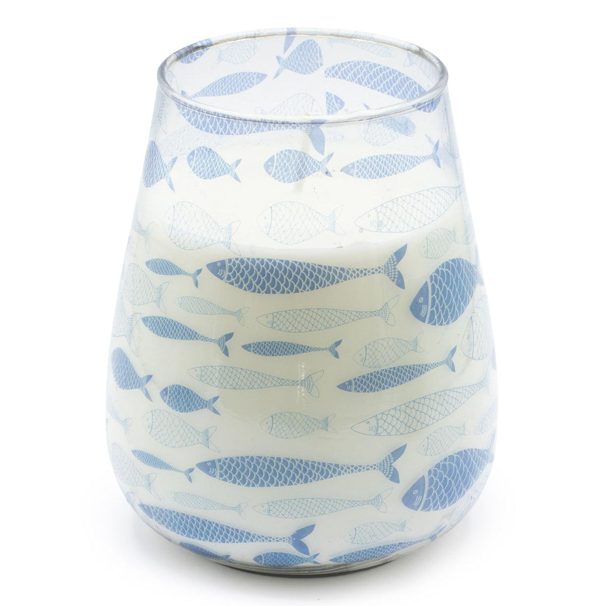 Tall Glass Jar Candle - Seabreeze Blue Fish – view 2