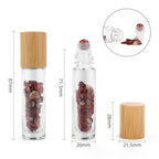Red Jasper Roller Bottle with Wooden Cap, 5ml, 8.8cm