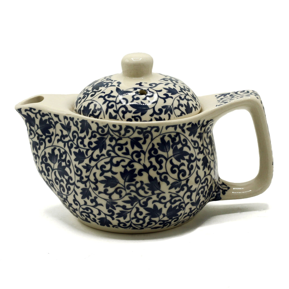 Small Herbal Teapot with Strainer - Blue Pattern – view 2
