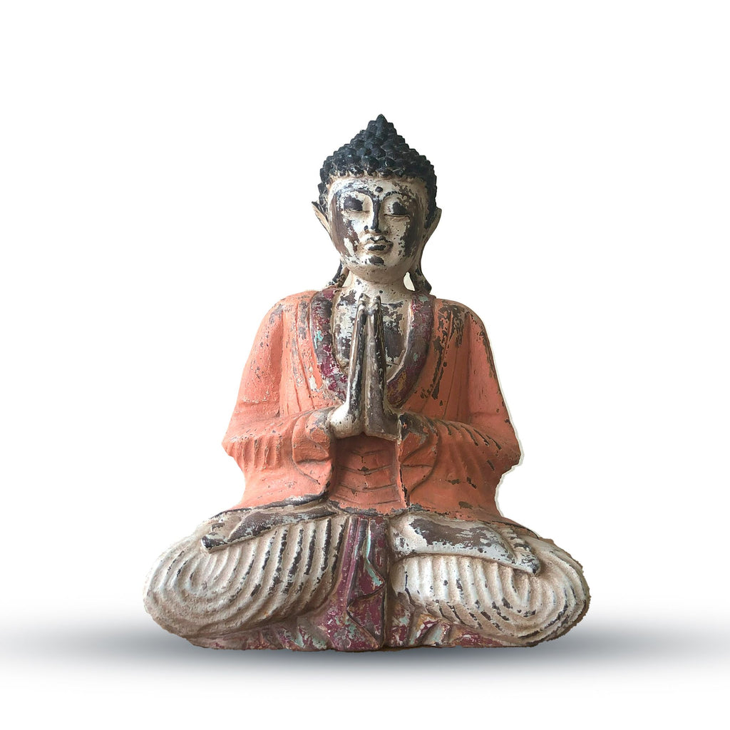 Vintage Hand Carved Buddha Statue, 30 cm, Orange Welcome – view 2