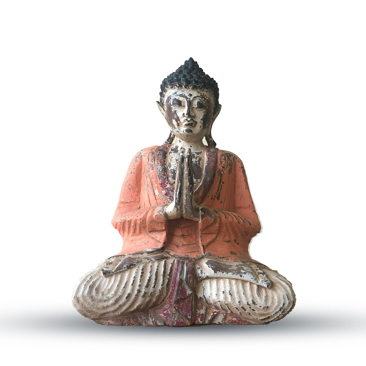 Vintage Hand Carved Buddha Statue, 30 cm, Orange Welcome – view 2