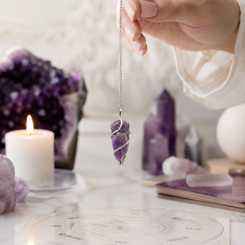 Raw Gemstone Pendulum - Amethyst – view 4