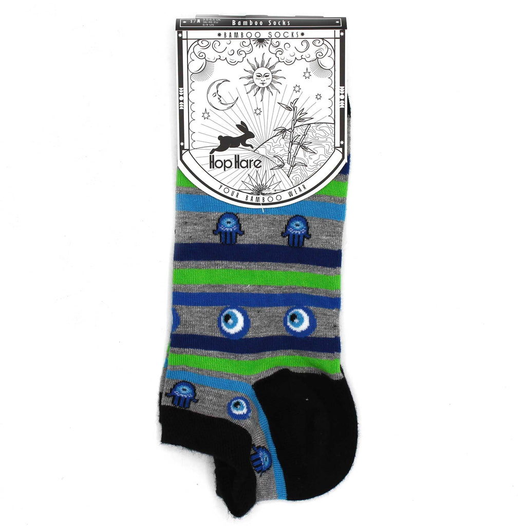 Hop Hare Bamboo Low Trainer Socks - Evil Eye & Hamsa – view 4