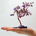 Large Amethyst Gemstone Tree on Natural Agate Base - 100 stones