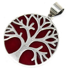 Tree of Life Silver Pendant 30mm, Coral Effect – view 5