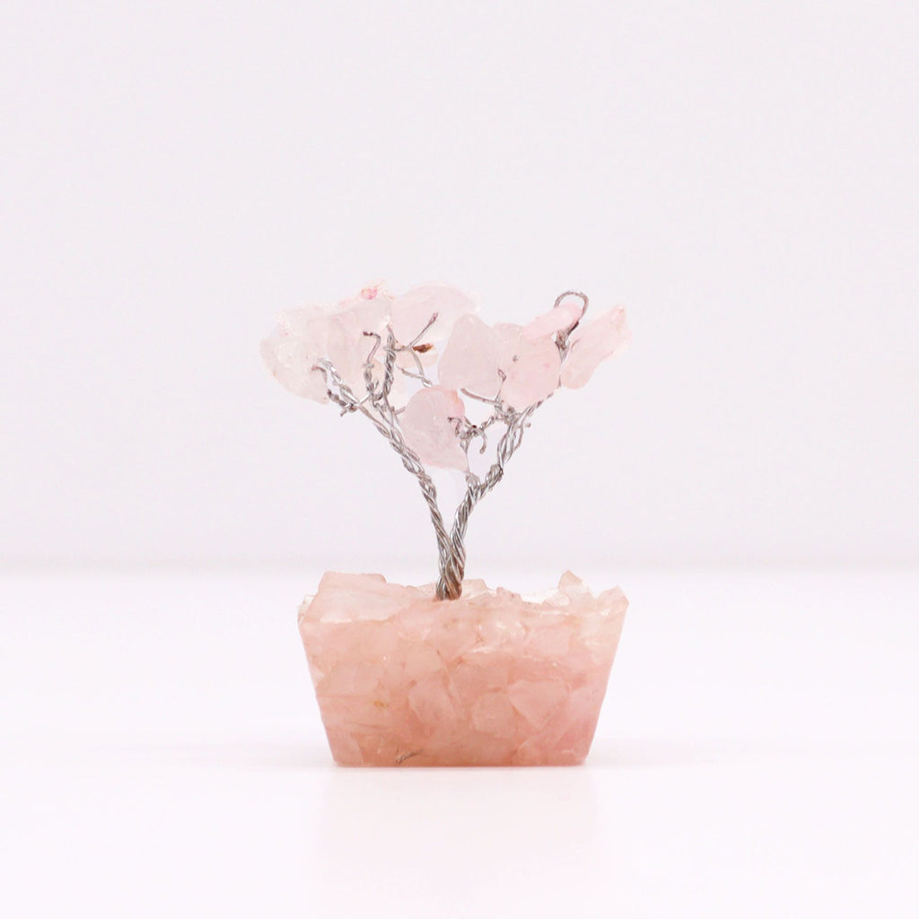 Mini Gemstone Tree on Orgonite Base, Rose Quartz