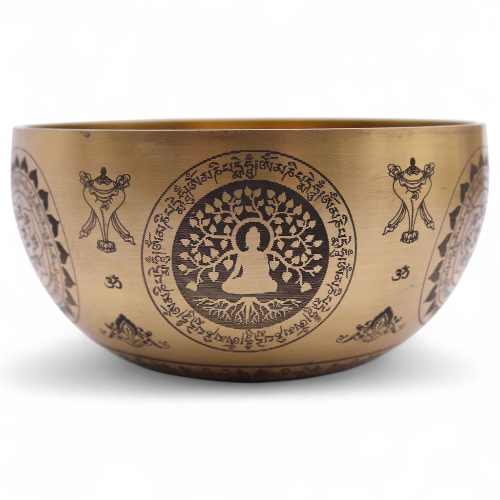 Brass Etched Singing Bowl Set of 4 - Approx 3.85kg – view 17