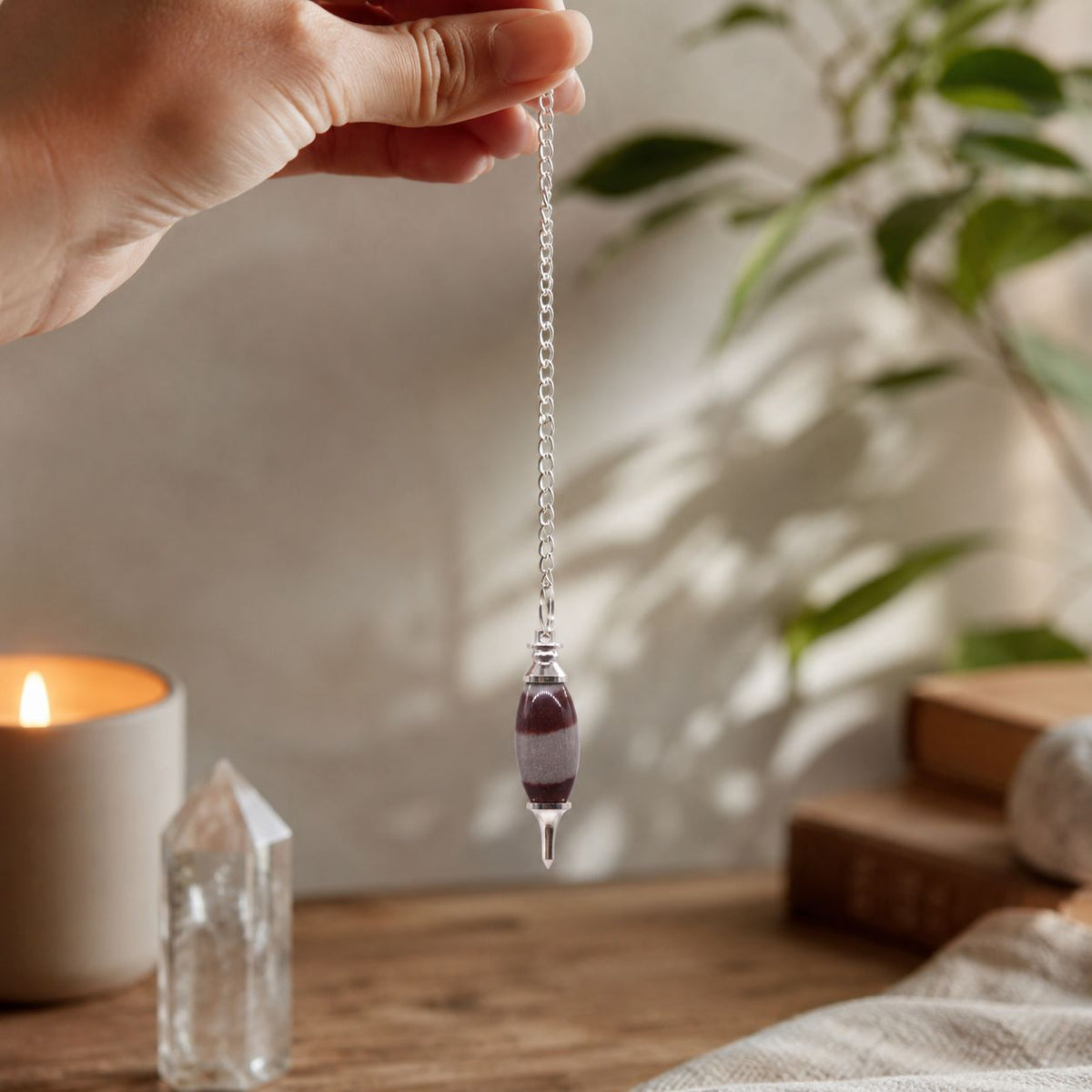 Shiva Lingam with Point Pendulum – view 3