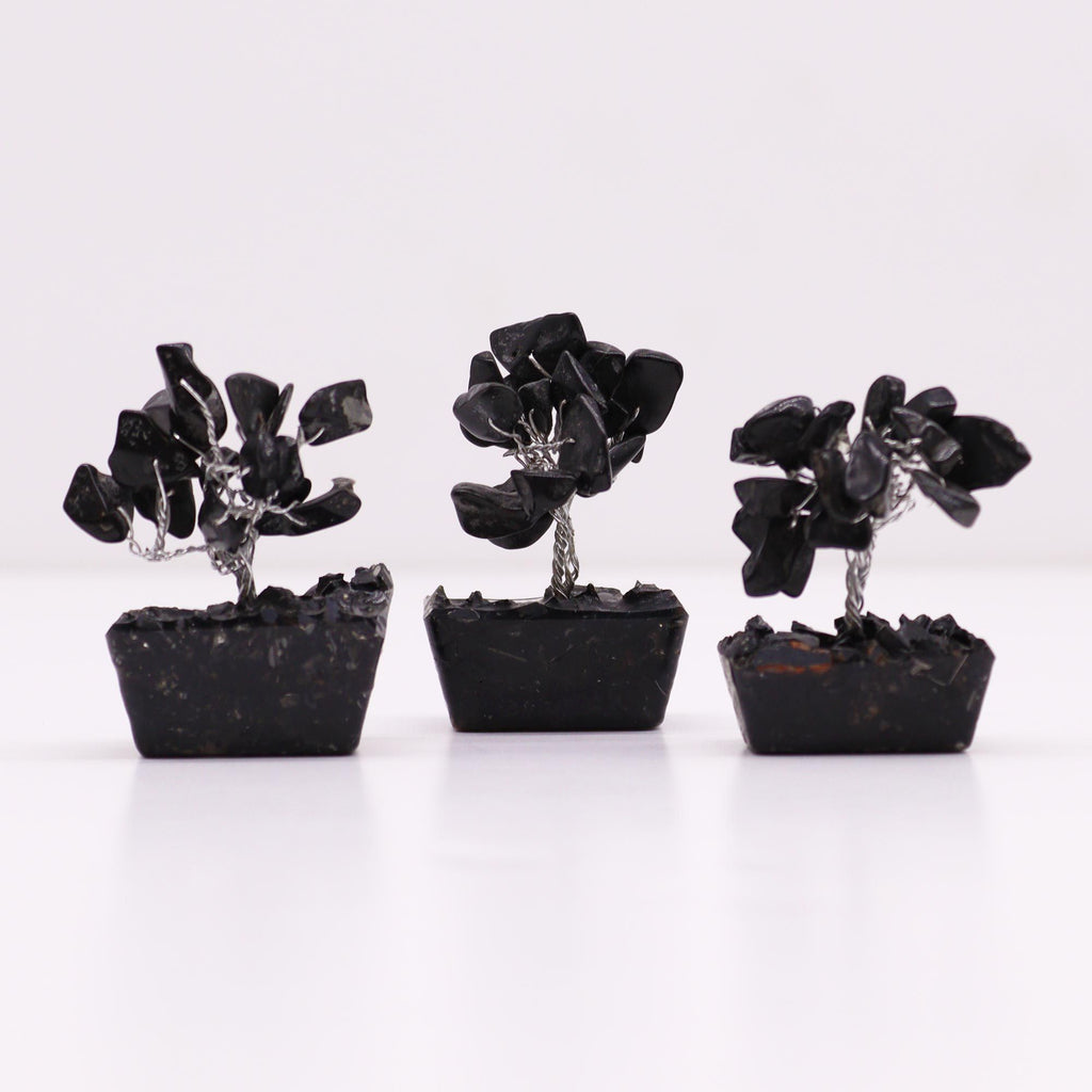 Mini Gemstone Tree on Orgonite Base, Black Agate – view 5