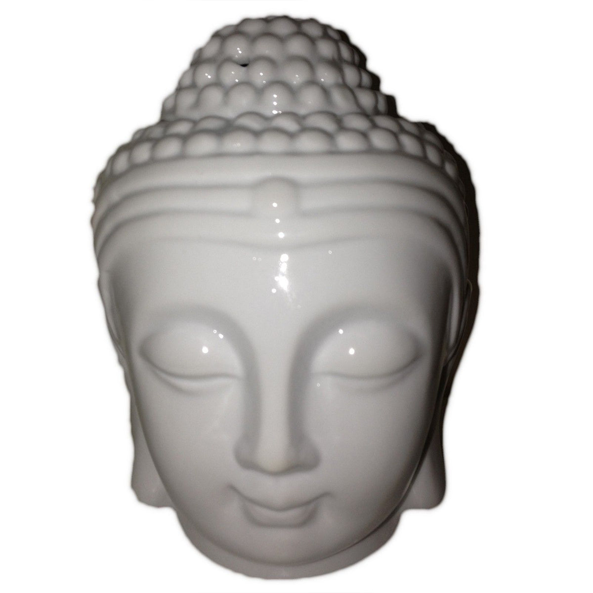 Buddha Head Ceramic Oil Burner - White – view 2