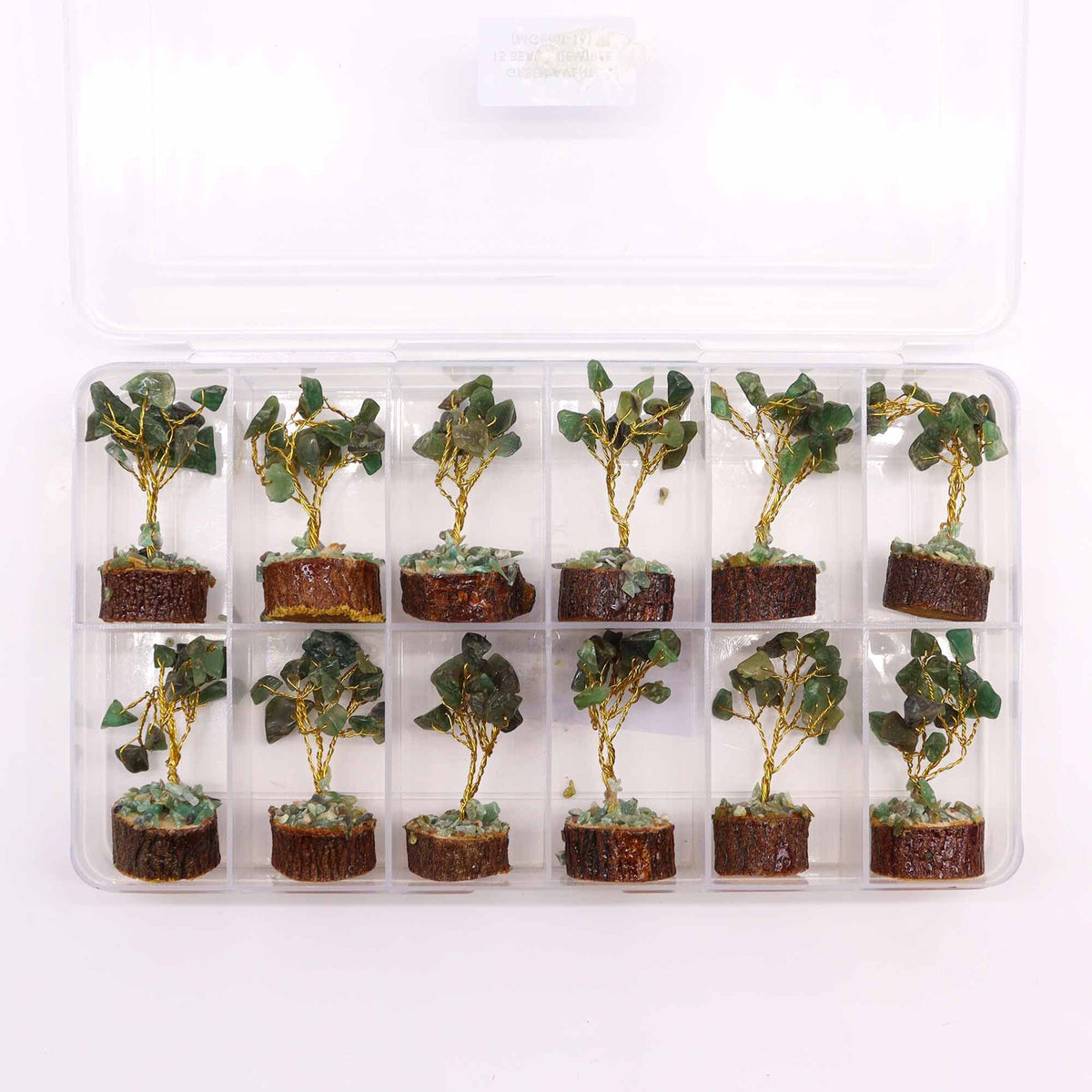 Green Aventurine Mini Gemstone Tree on Wood Base, 15 Stones – view 5