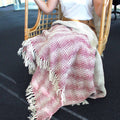 Ruby Two Tone Cotton Throw with Tassels 125 x 150 cm