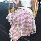 Ruby Two Tone Cotton Throw with Tassels 125 x 150 cm