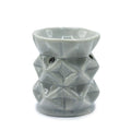 Geometric Cutout Ceramic Oil Burner - Grey