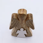 Mango Wood Angel in Angel, White Enamel, 15x3cm – view 5