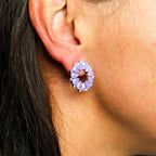 Nymph Lavender Loop Glass Earrings – view 5