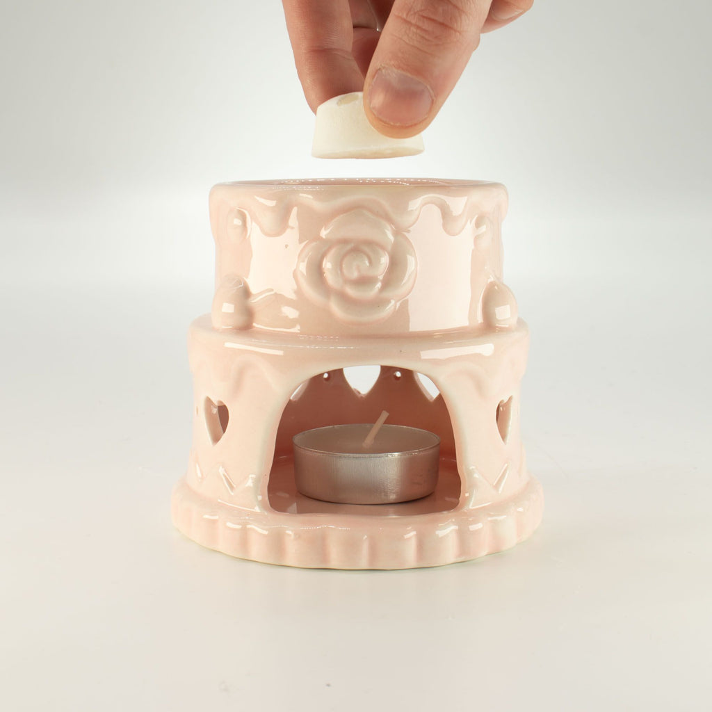 Ceramic Cake Oil Burner - Hearts - Pink – view 5
