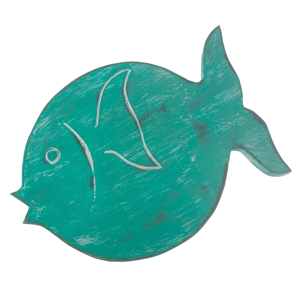 Albasia Wood Fish Stand - Turquoise – view 2