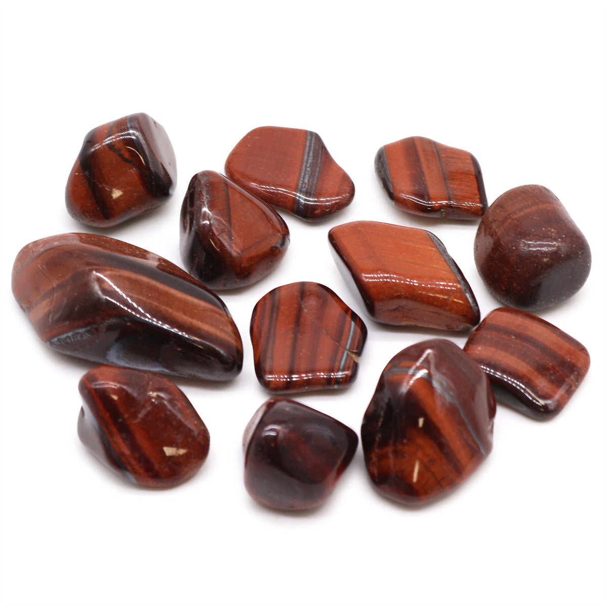 Bag of 12 Red Tiger's Eye Tumble Stones - Size 26mm – view 2