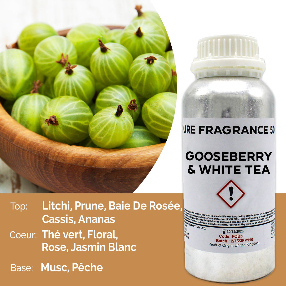 Gooseberry & White Tea Pure Fragrance Oil - 500ml – view 7