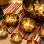 Brass Etched Singing Bowl Set of 4 - Approx 3.85kg – view 8