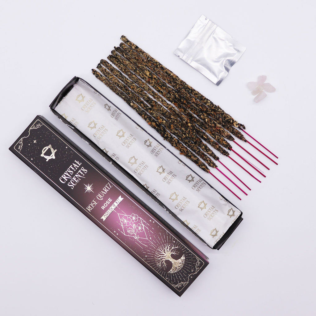 Rose Quartz Crystal Scents Smudge Incense Sticks - Rose – view 7