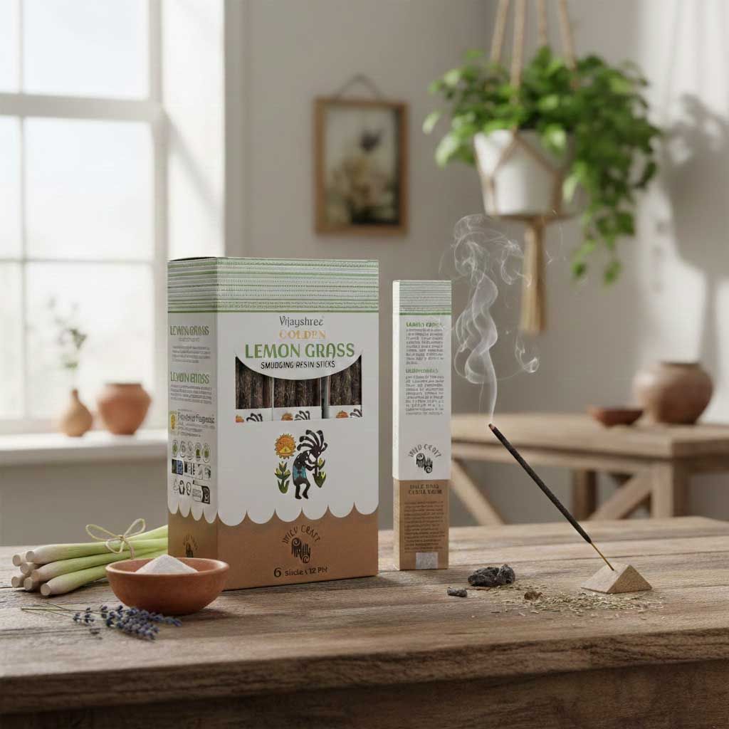 Golden Lemon Grass Smudging Resin Sticks - 30g – view 10