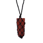 Laced Gemstone Flat Point Pendant - Red Jasper – view 3