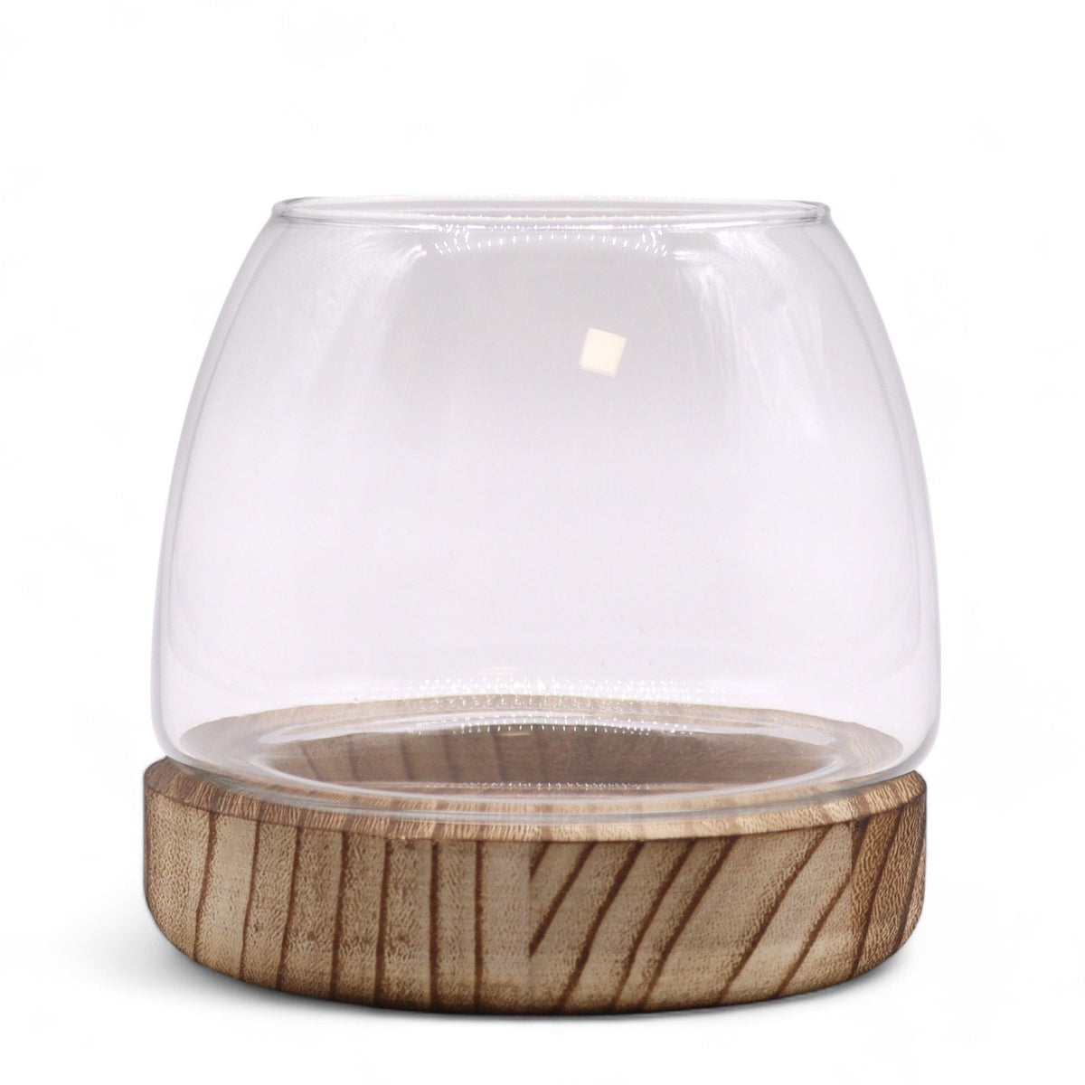 Small Terrarium, Natural Tung Wood, 13x13cm